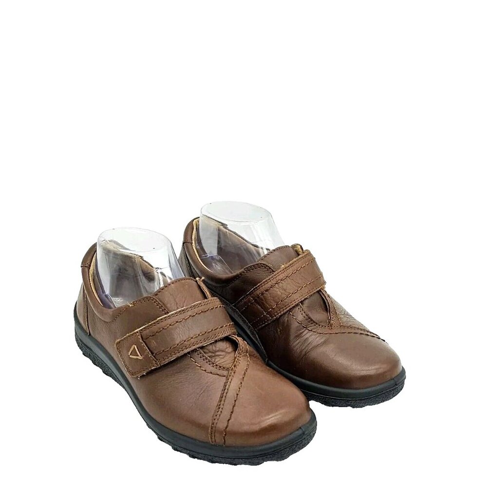 Hotter Shadow Womens Comfort Loafers Size 6 Brown Leather Business Country Soft